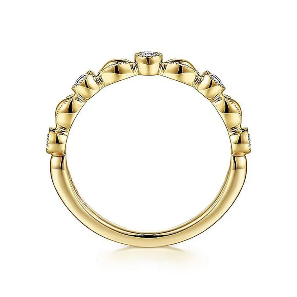 0.14ctw Orzo Shape Diamond Band - Yellow Gold