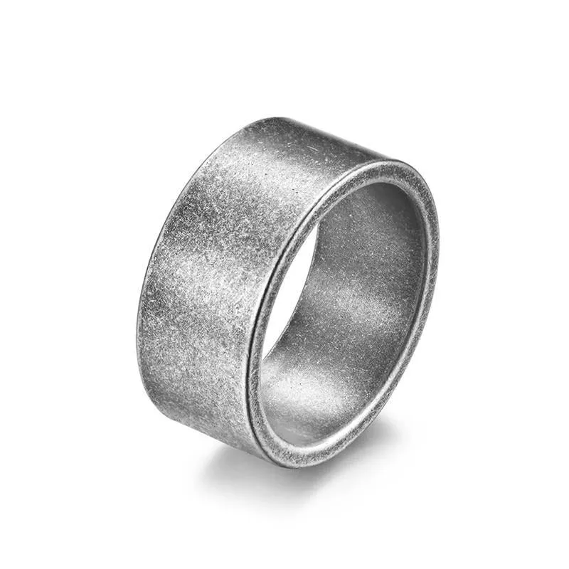 10mm Classic Stainless Steel Retro Ring