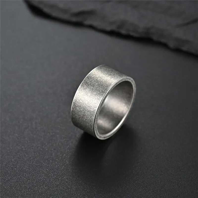 10mm Classic Stainless Steel Retro Ring