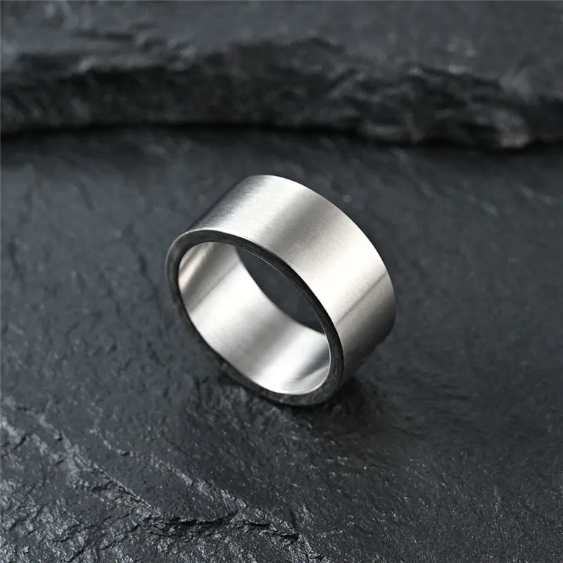 10mm Classic Stainless Steel Retro Ring