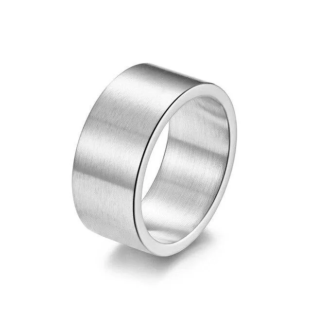 10mm Classic Stainless Steel Retro Ring