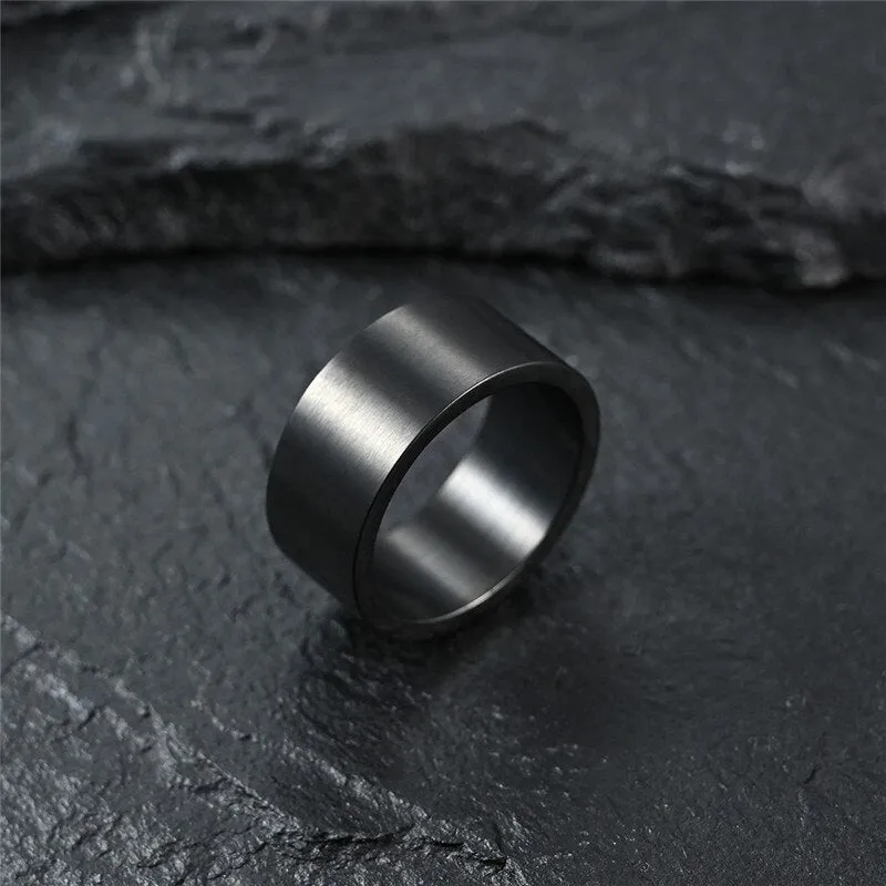 10mm Classic Stainless Steel Retro Ring