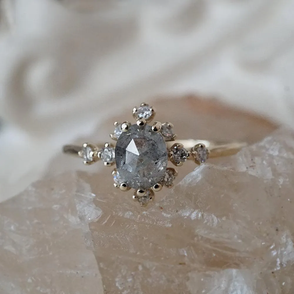 14K Darling Salt & Pepper Diamond Ring