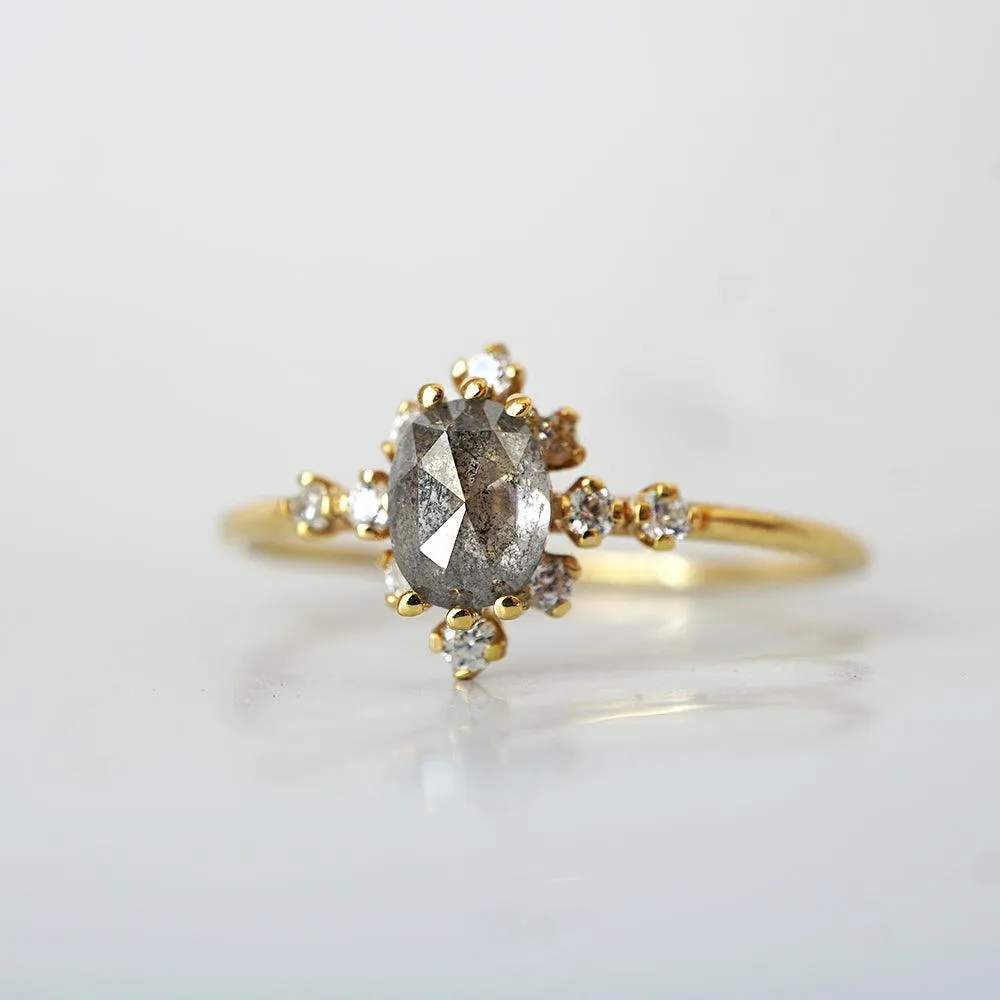 14K Darling Salt & Pepper Diamond Ring