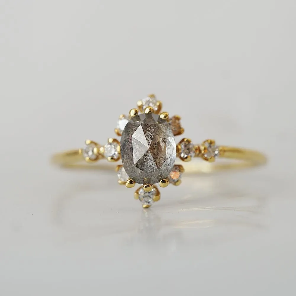 14K Darling Salt & Pepper Diamond Ring