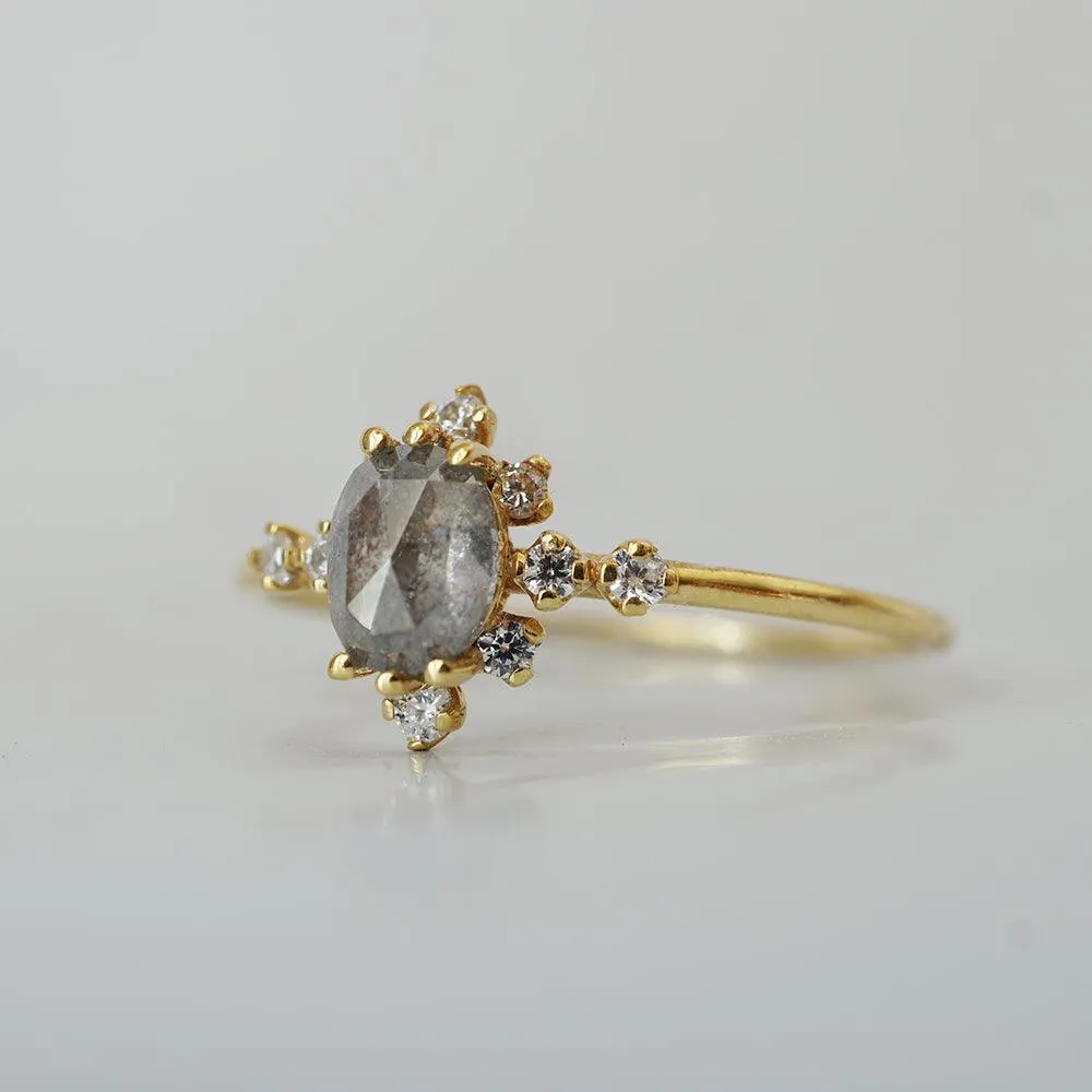 14K Darling Salt & Pepper Diamond Ring