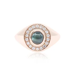 14K ROSE GOLD ALEXANDRITE AND DIAMOND RING