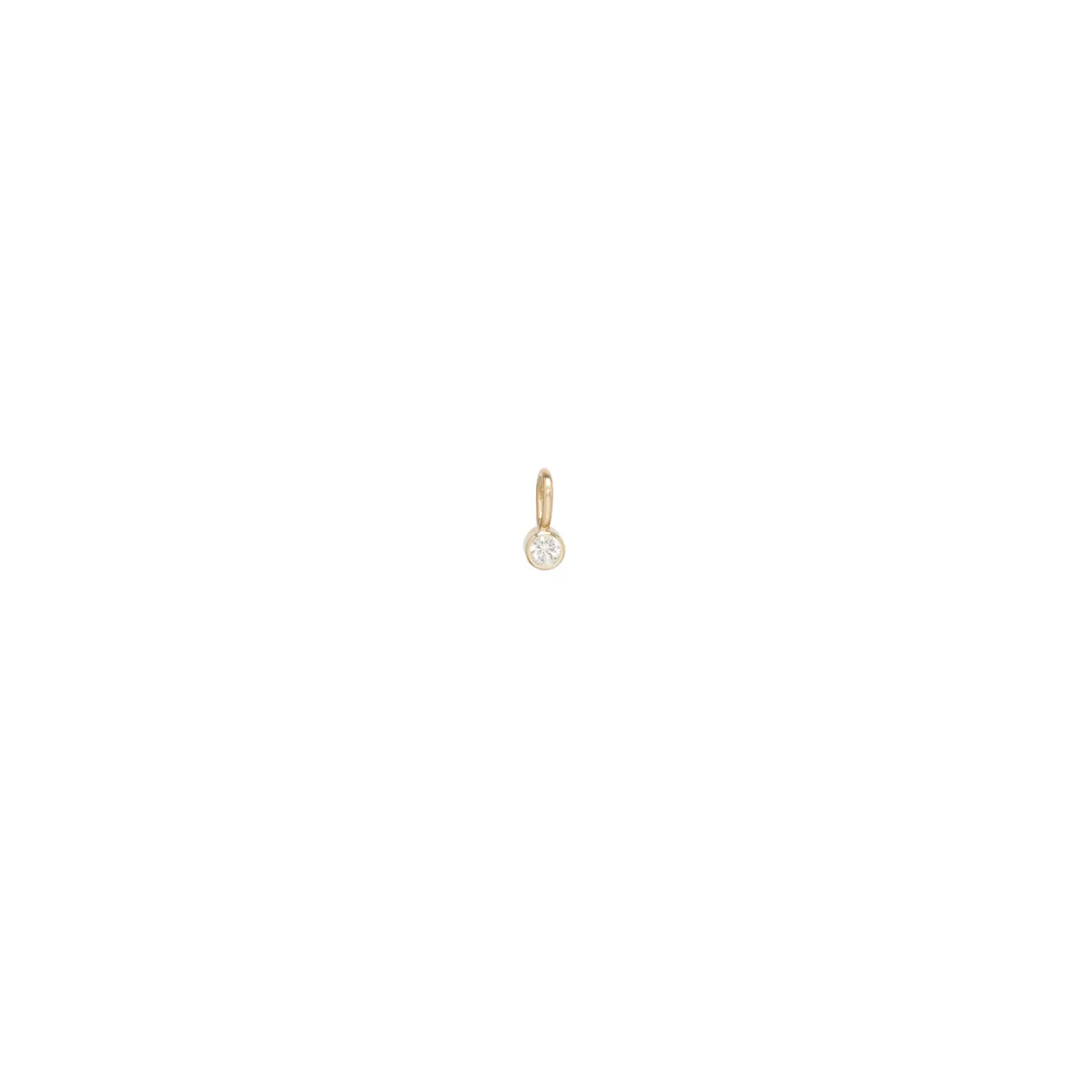 14k Small White Diamond Charm Pendant