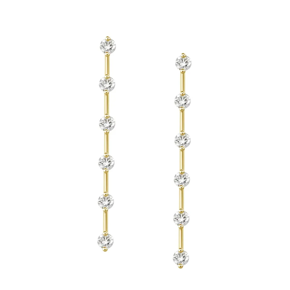 18k Gold Diamond Dangle Earrings