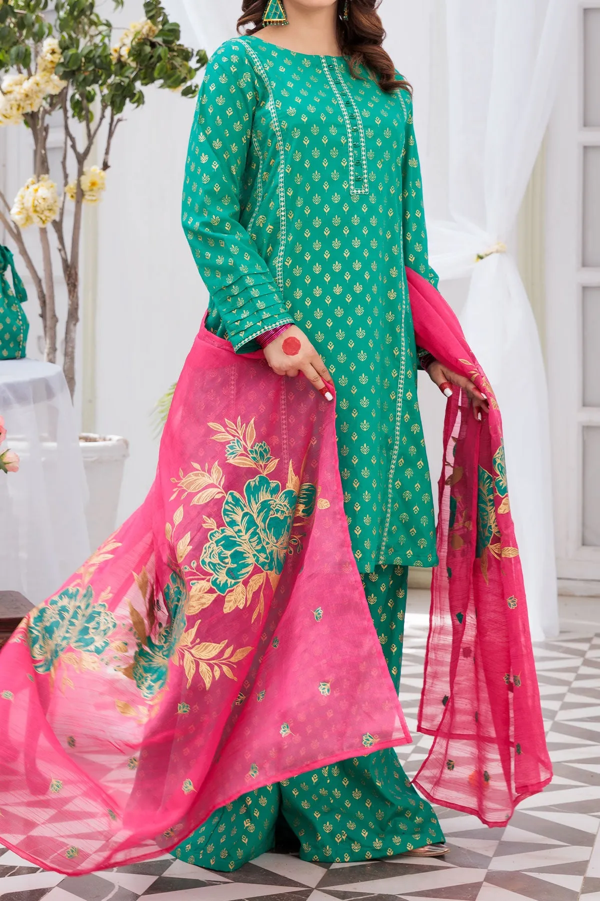 3 PIECE EMBROIDERY LAWN| DPC-307