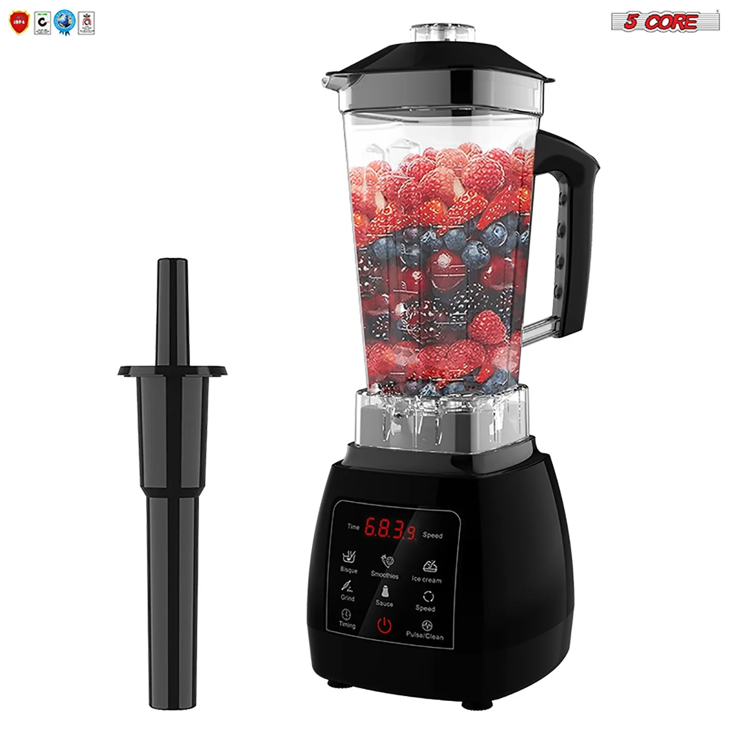 5 Core 2L Professional Countertop Blender Touch Screen For Kitchen 68