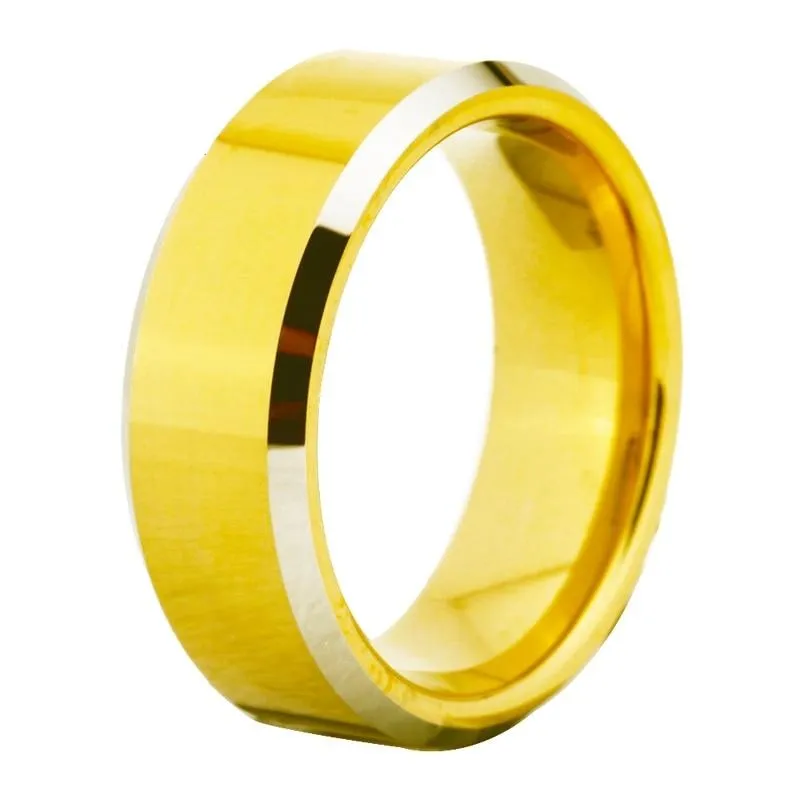 8mm Classic Colored and Beveled Tungsten Wedding Ring