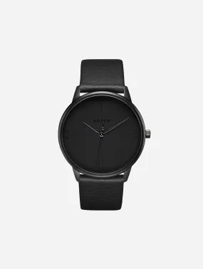 Aalto Watch with Black Dial | Black Vegan Leather Strap