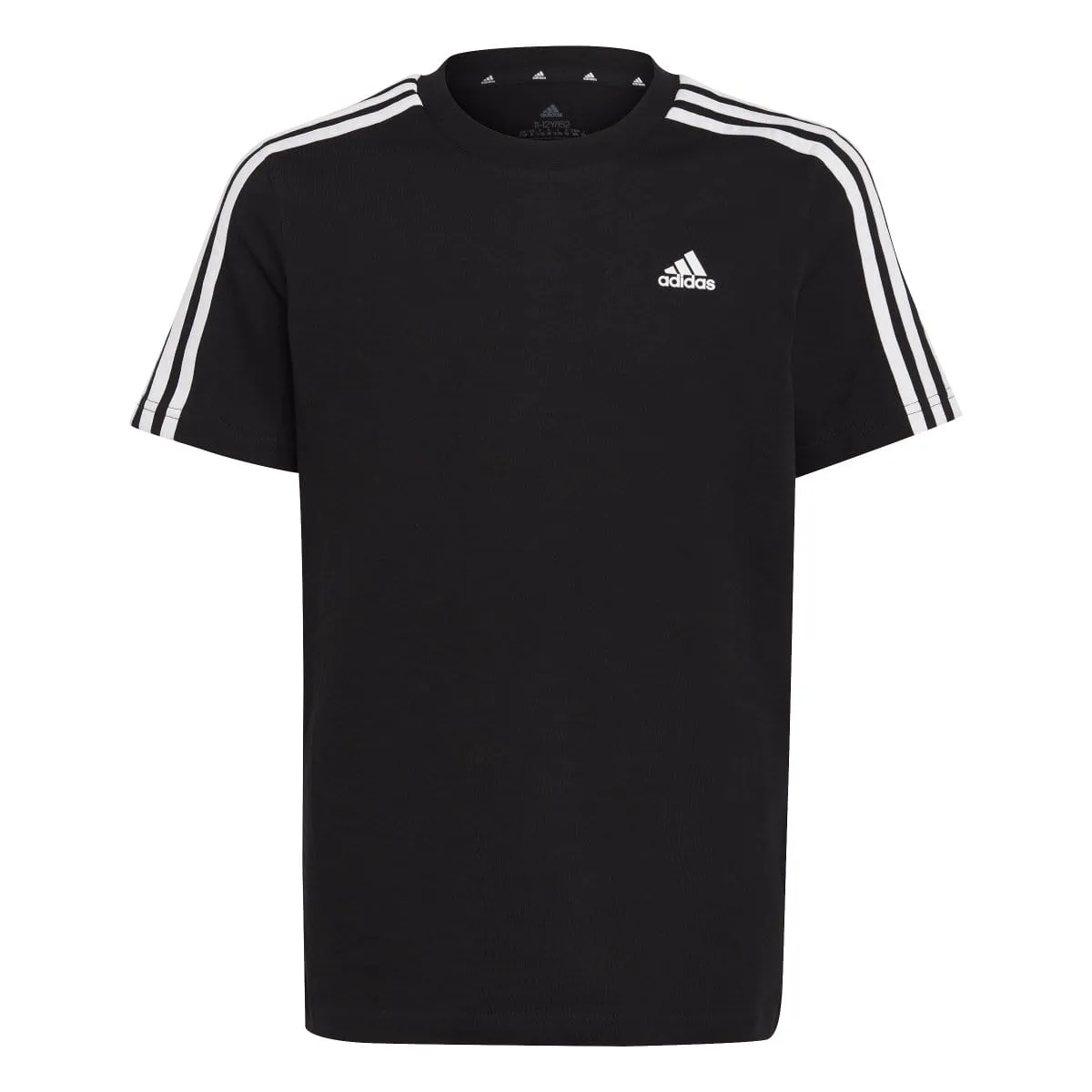 ADIDAS JUNIOR ESSENTIALS 3-STRIPES COTTON BLACK TEE