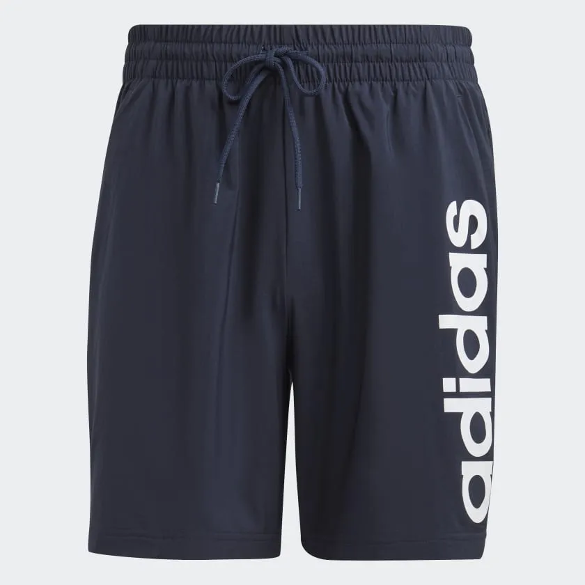 ADIDAS MEN'S AEROREADY ESSENTIALS CHELSEA LINEAR LOGO NAVY SHORTS