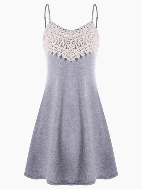 Advanced Lace Backless Mini Slip Dress