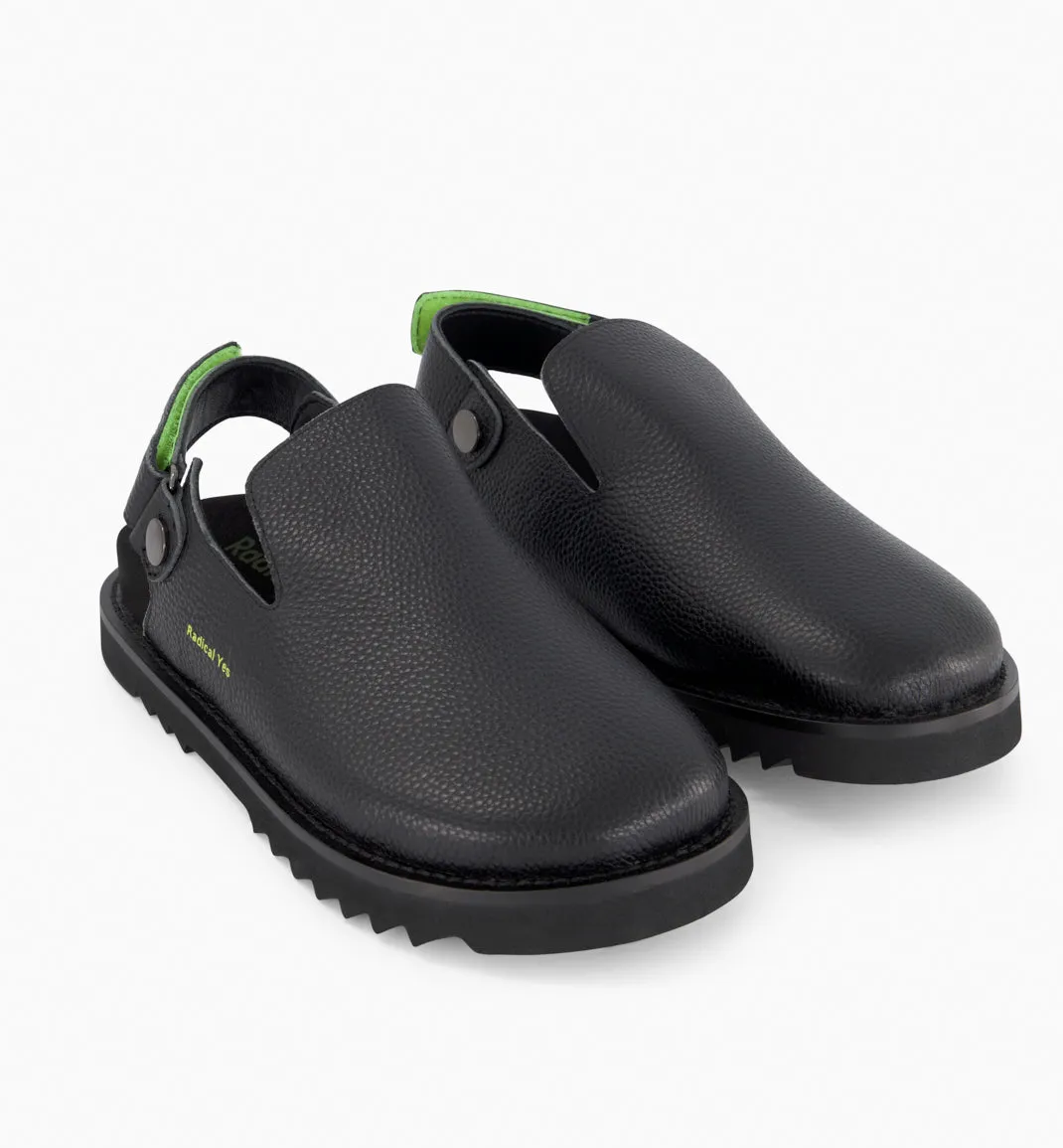 Adventure Awaits - Slip On Clog in Tumble Leather - Black