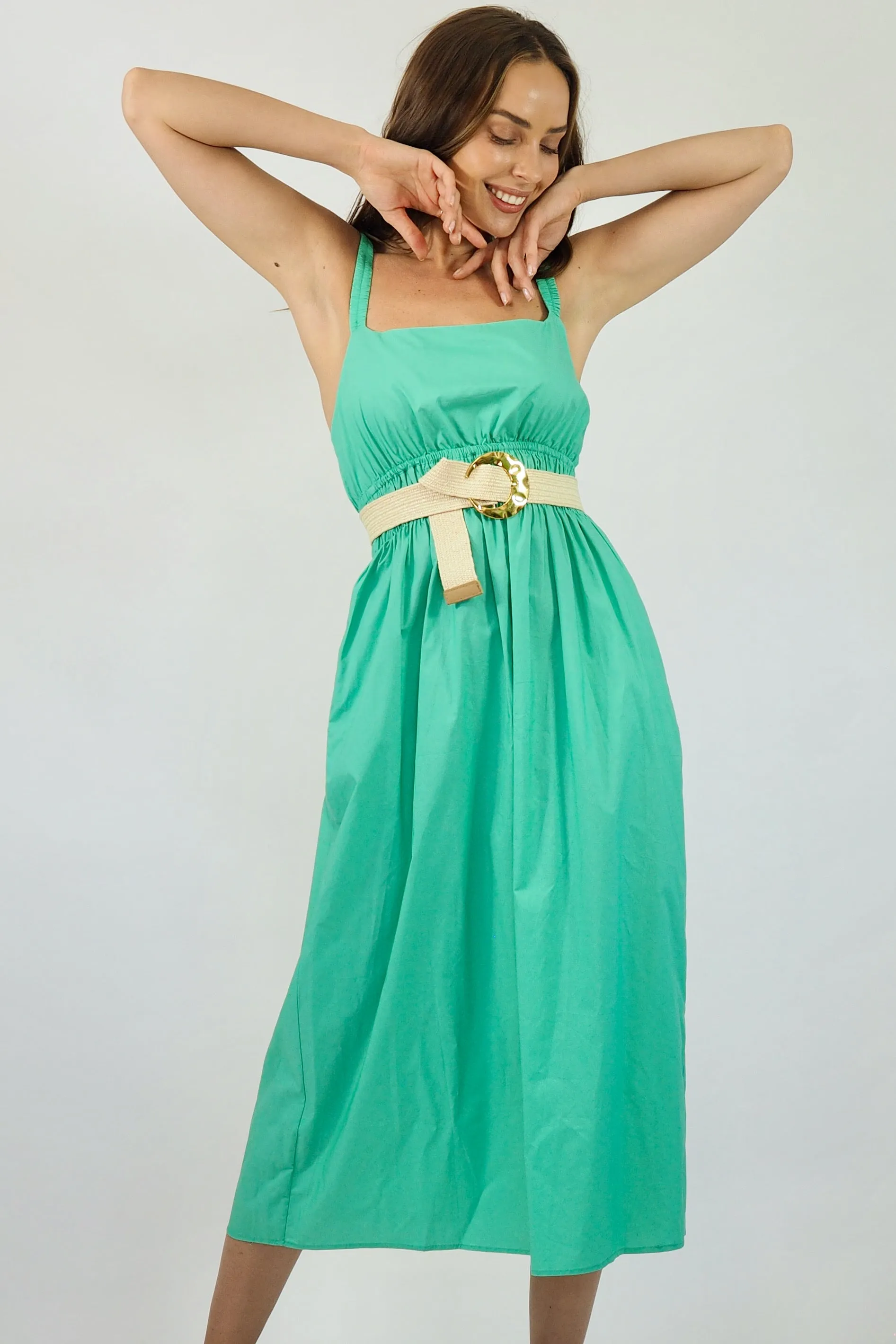 Alice Cut Out Midi Dress - Mint