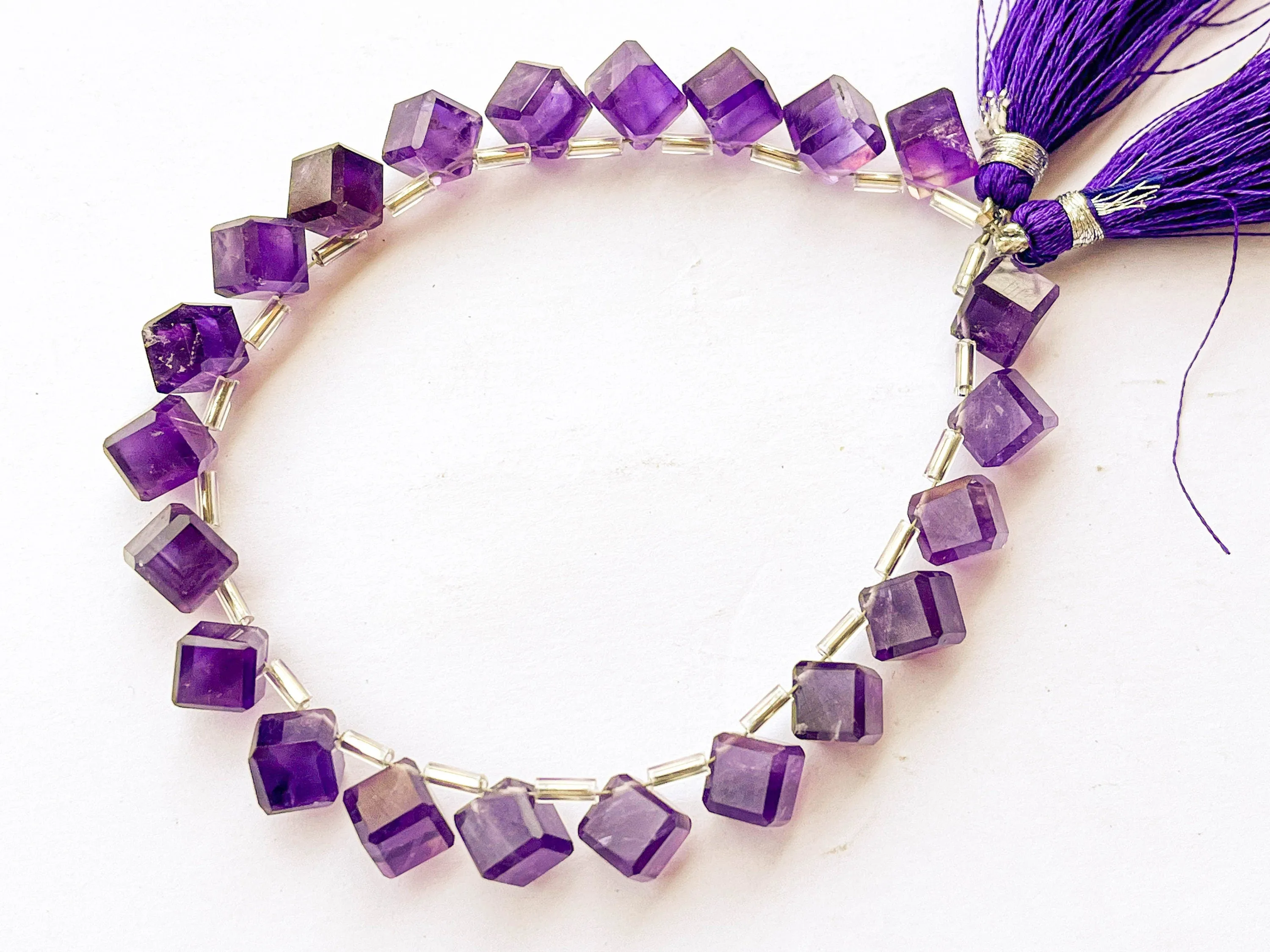 Amethyst Cube Shape Beads