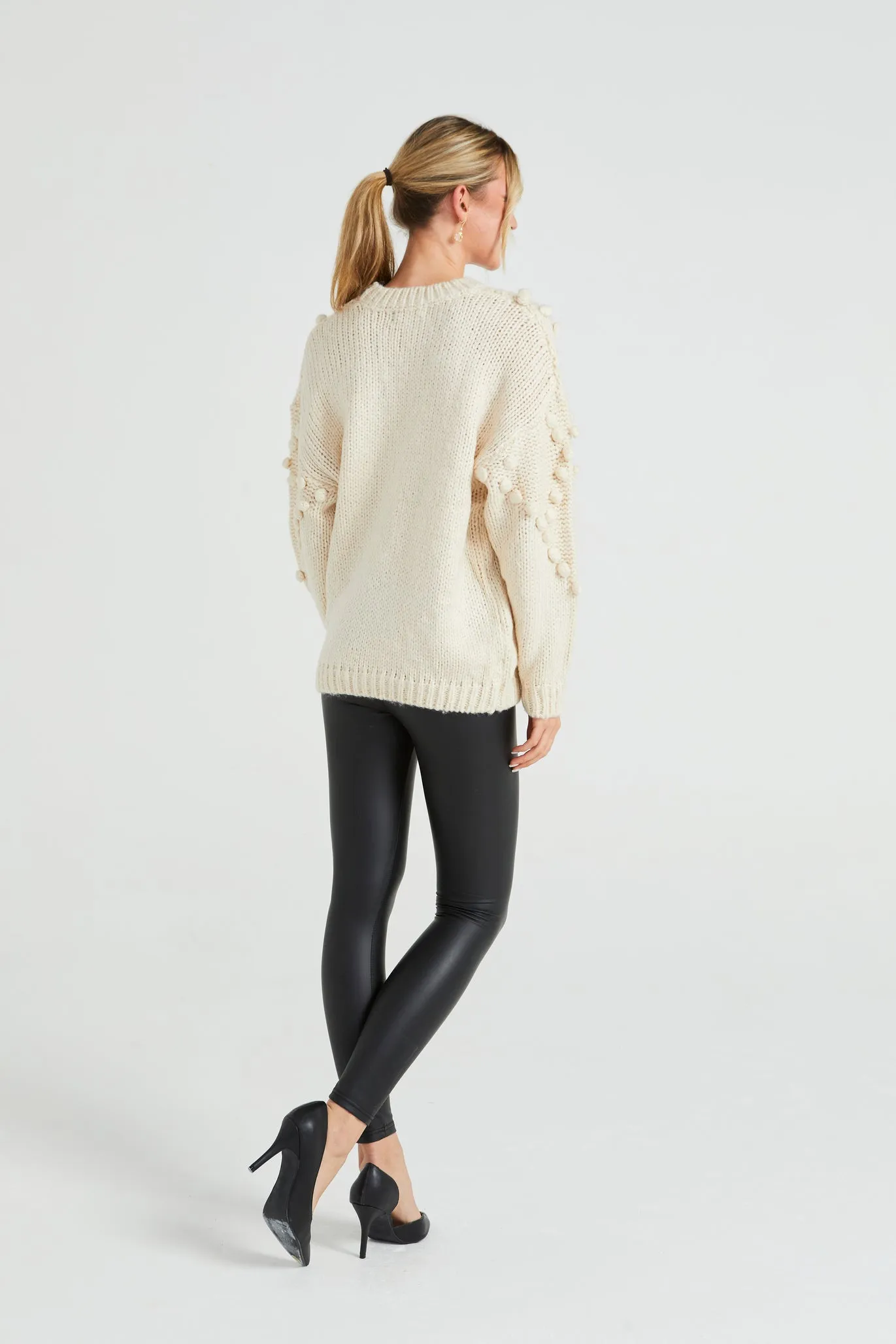 Angeleye Knit Jumper With Pom-pom Details