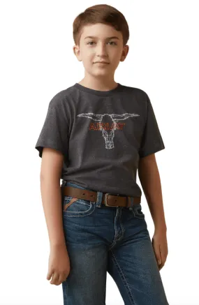 Ariat Boy's Steer Charcoal Heather Tee 10044750