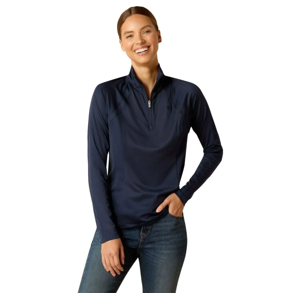 Ariat Ladies Sunstopper 3.0 1/4 Zip Baselayer Navy