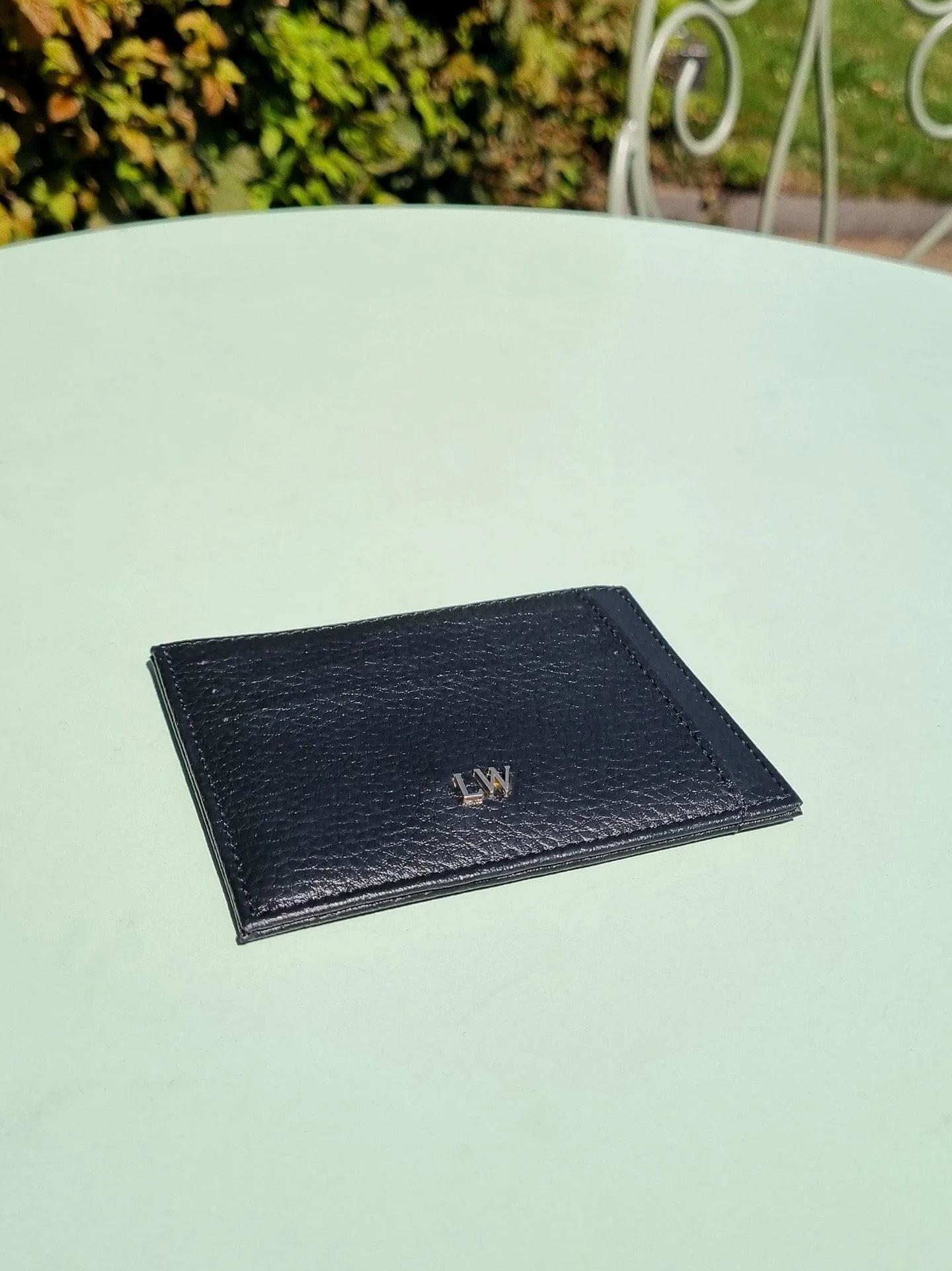 Ash MIRUM Leather Vegan Cardholder | Black & Gold