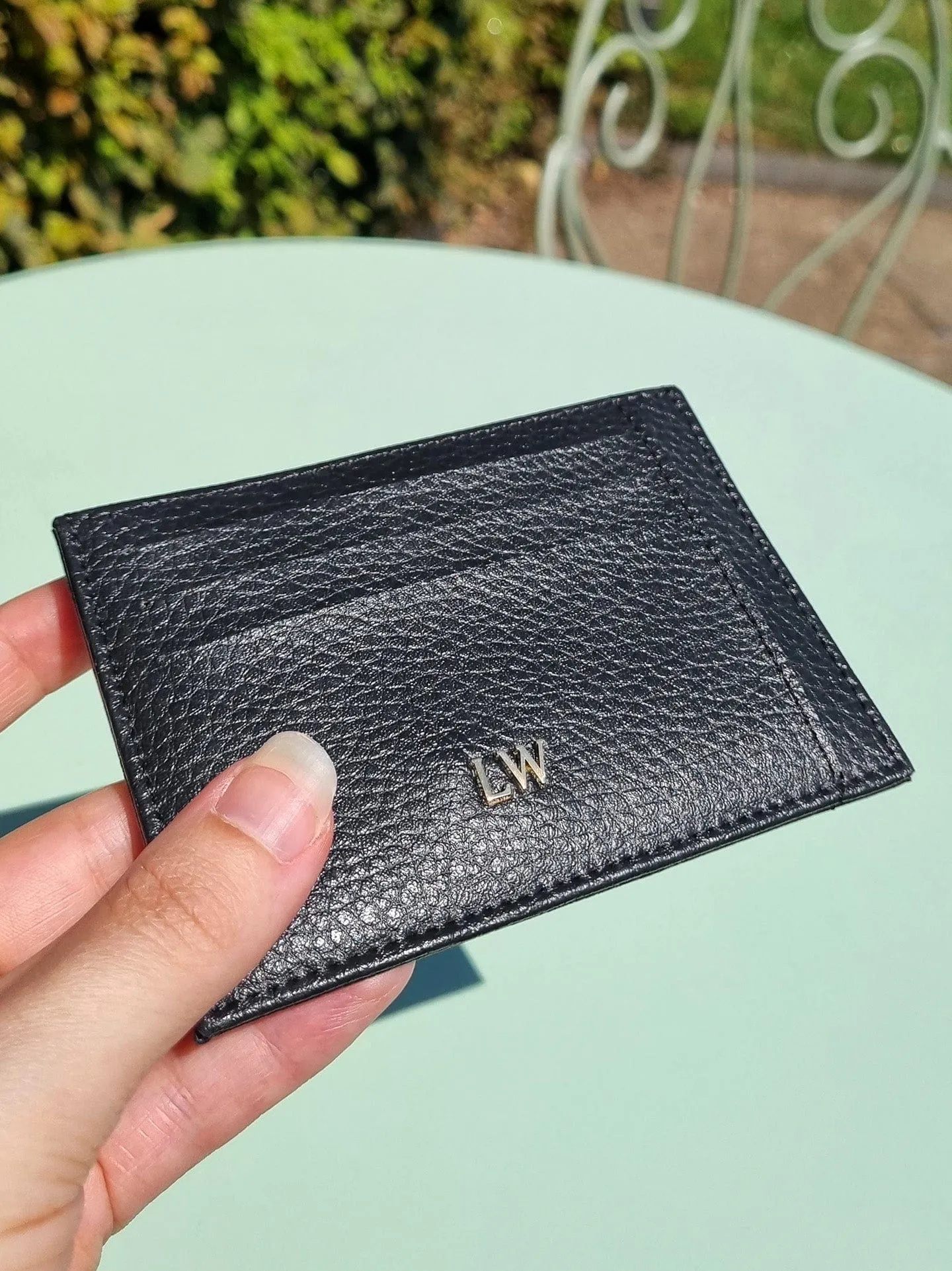 Ash MIRUM Leather Vegan Cardholder | Black & Gold