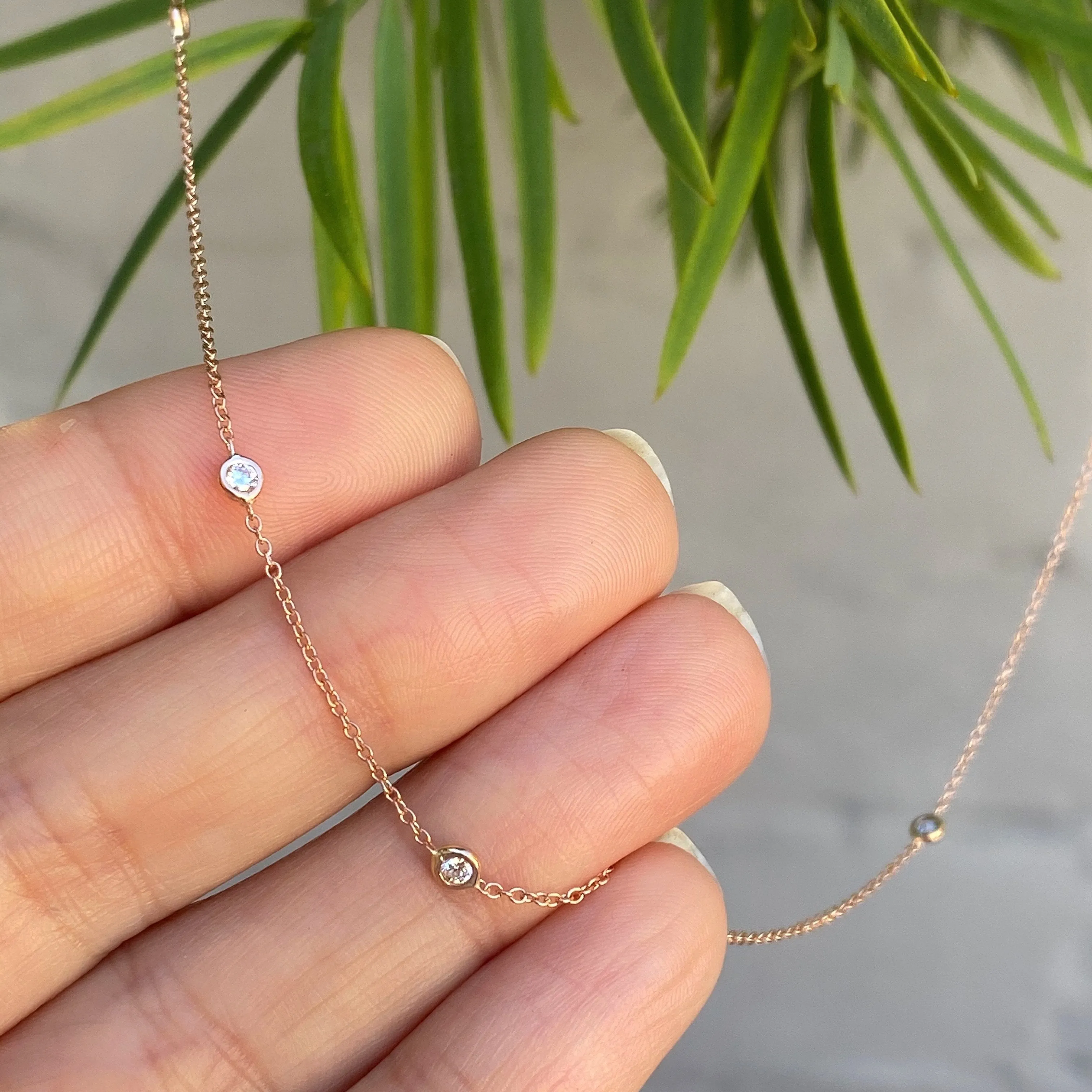 Asymmetrical Station Diamond Necklace