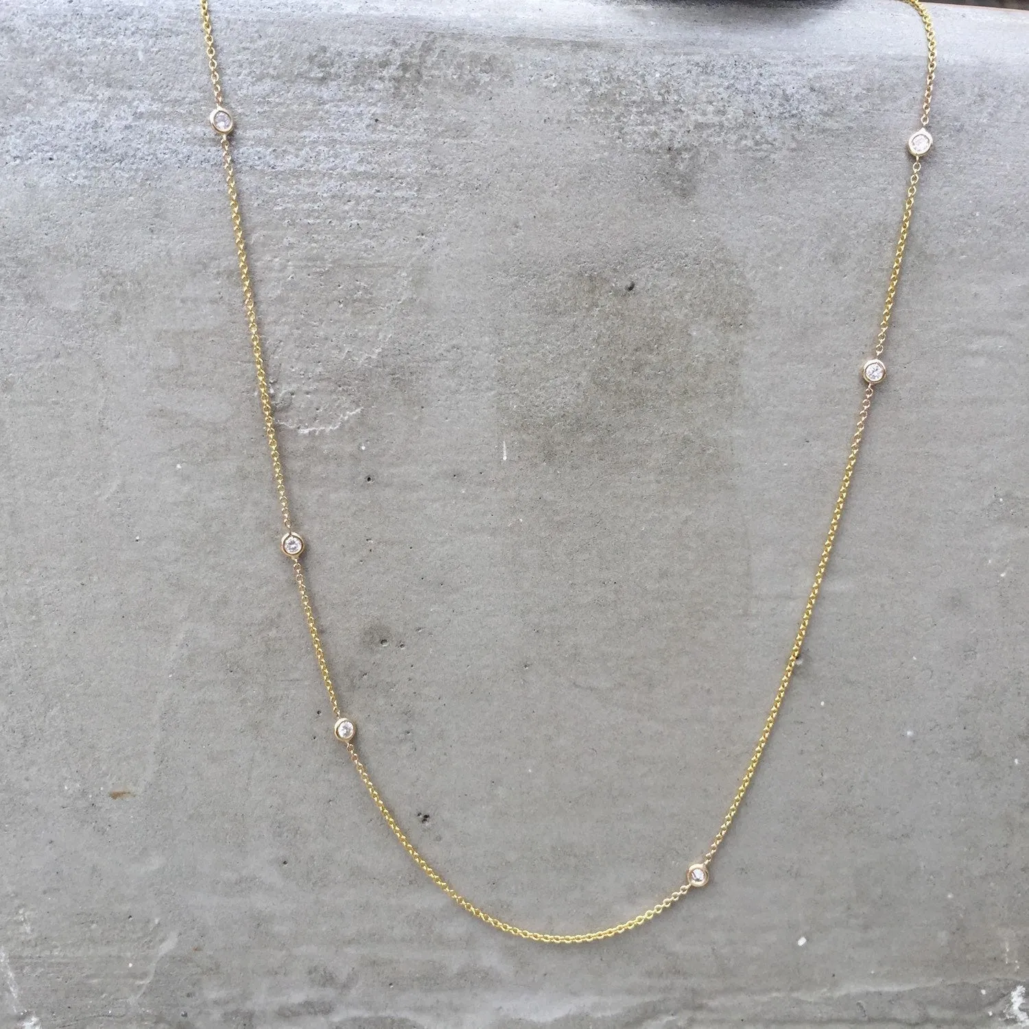 Asymmetrical Station Diamond Necklace