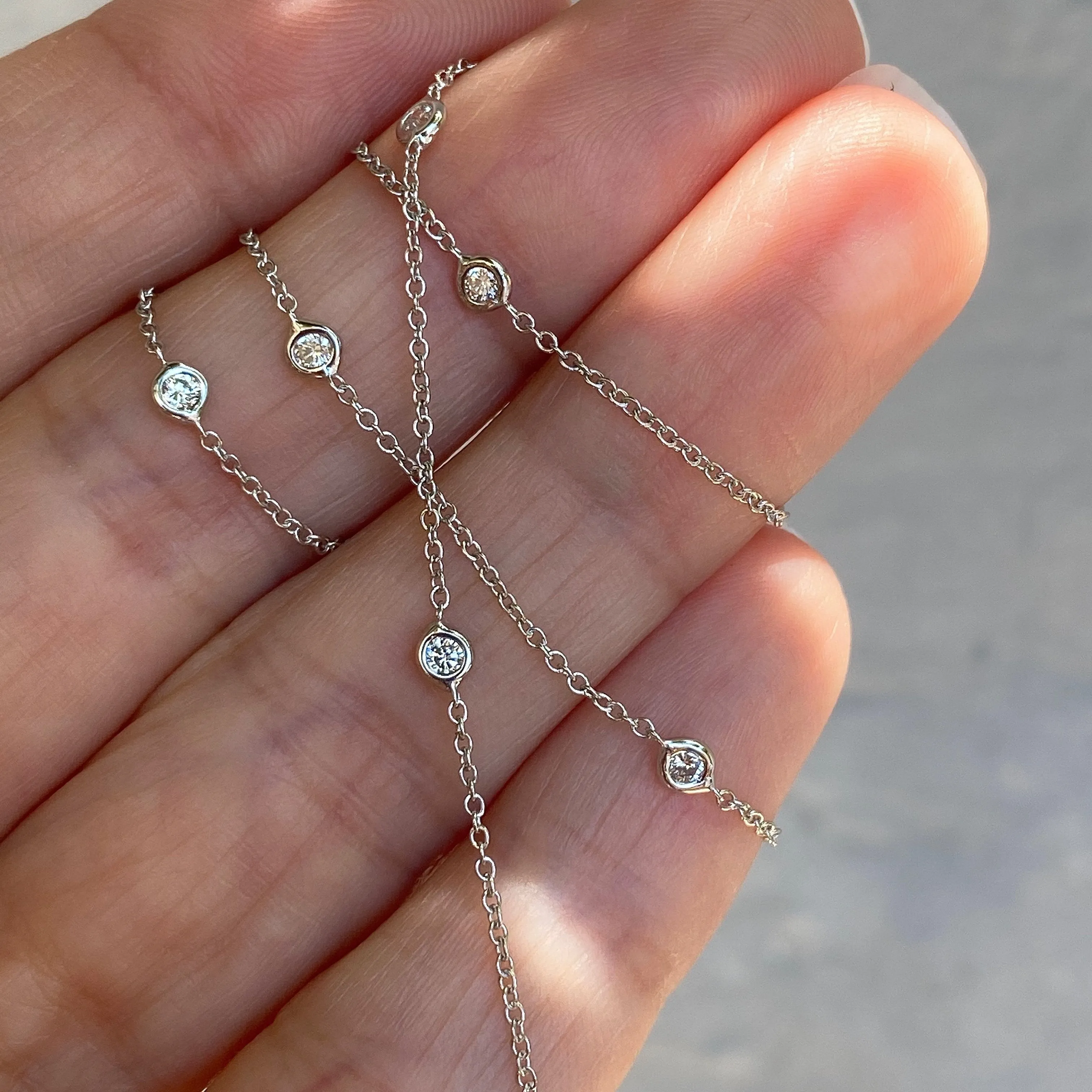 Asymmetrical Station Diamond Necklace