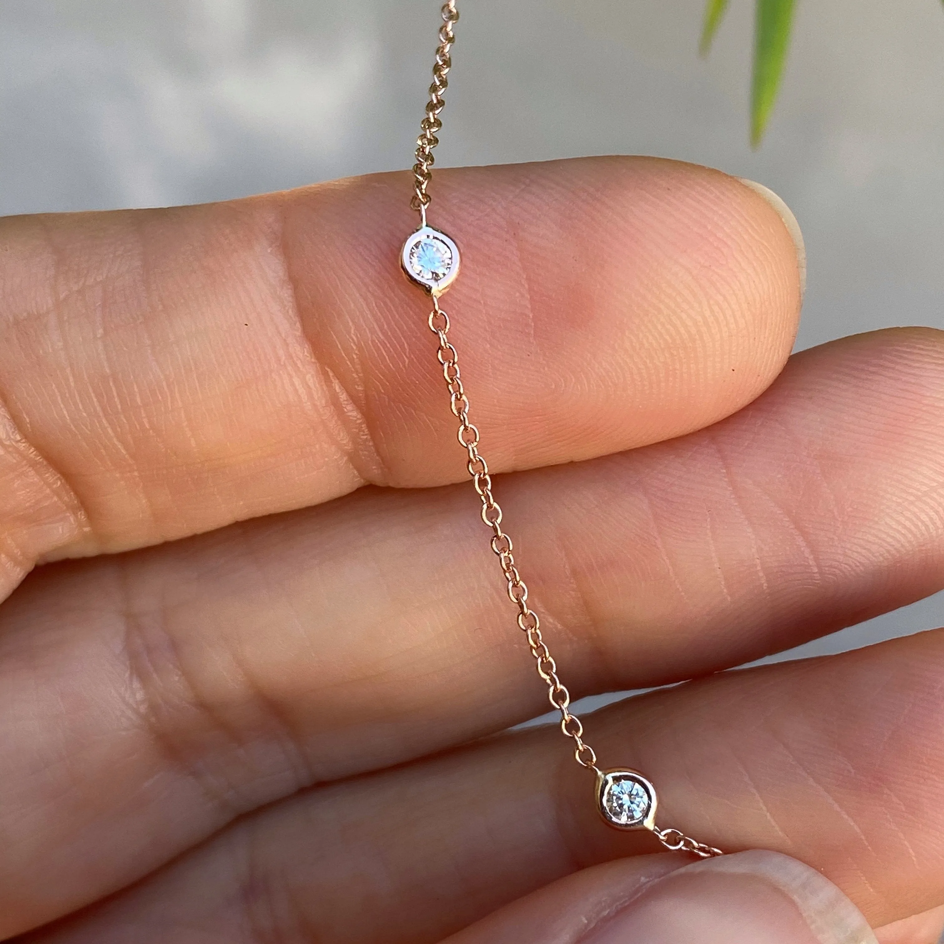 Asymmetrical Station Diamond Necklace