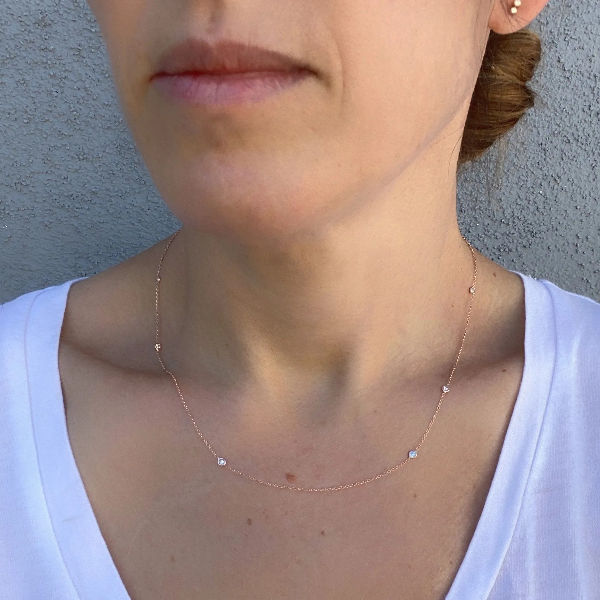 Asymmetrical Station Diamond Necklace