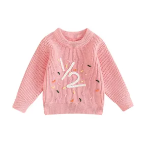 Baby Girls Deluxe Sweater - Half Birthday - 6M, 12M