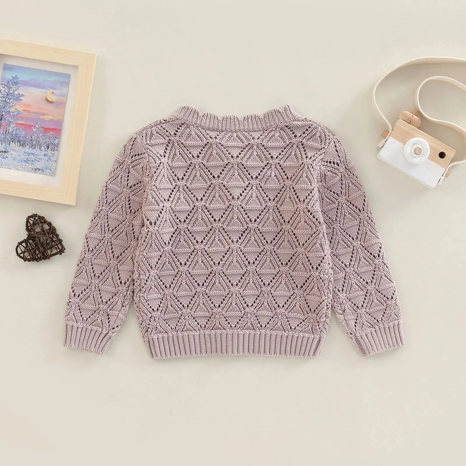 Baby/Toddler Button Down Sweater Cardigan - Purple