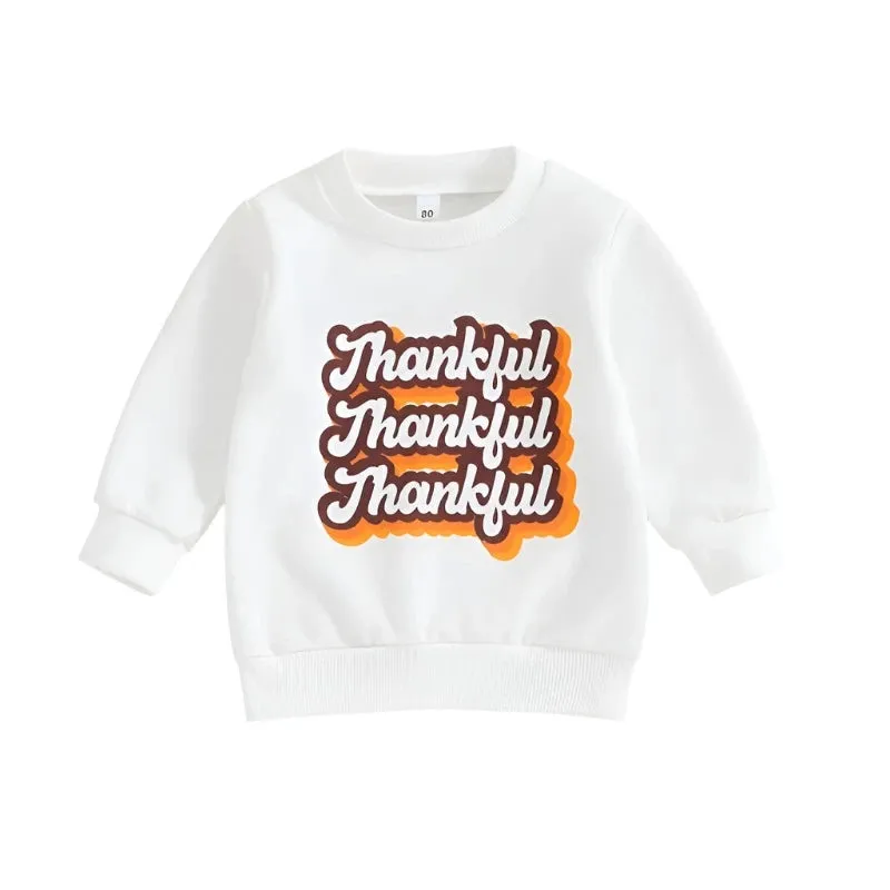 Baby/Toddler Kids (to 3T) Thanksgiving Sweatshirt - Thankful