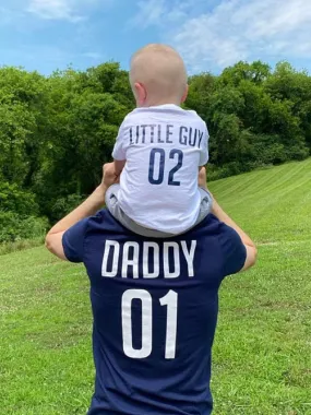 Big Guy   Little Guy Matching Shirts - Navy and White