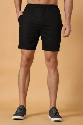 Black Cotton Shorts