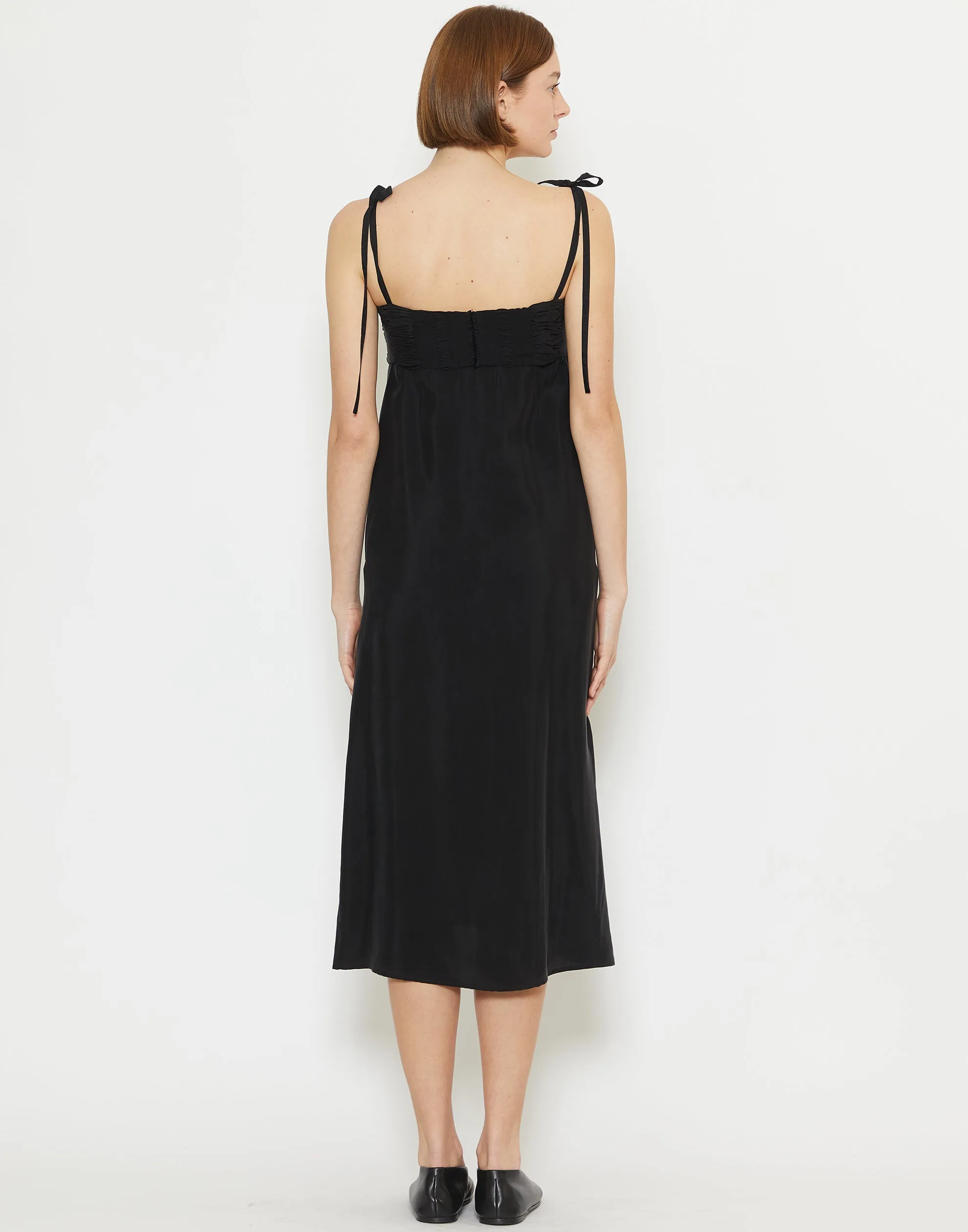 Black Washed Cupro Seratao Cami Dress