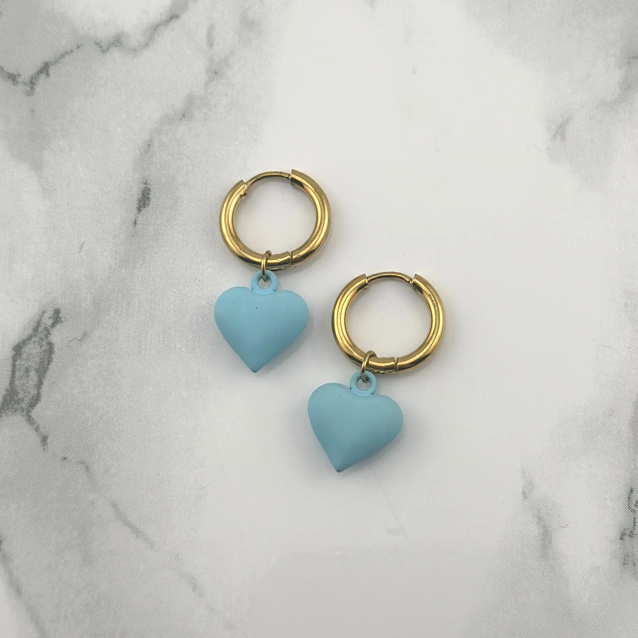 Blue heart Hoops