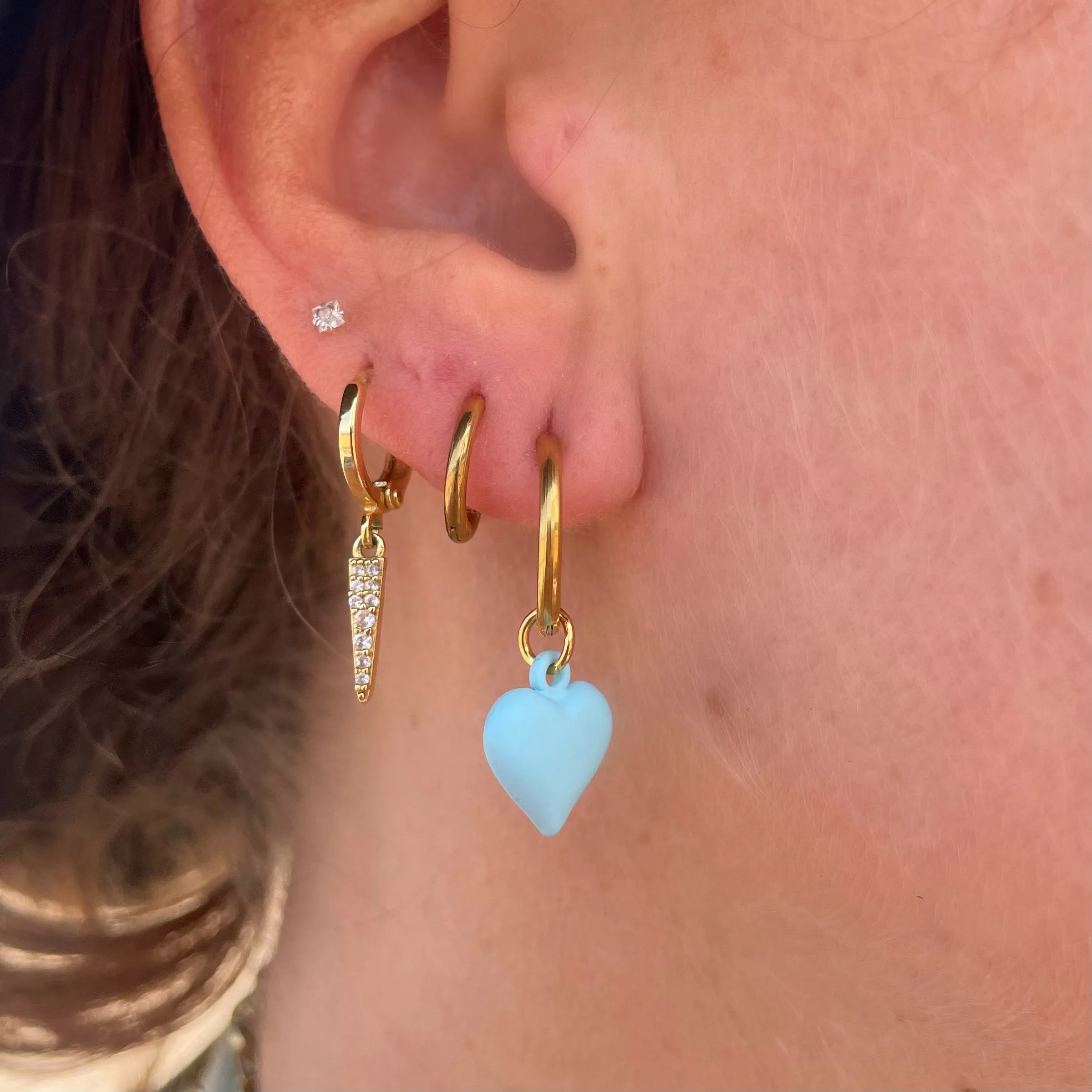 Blue heart Hoops