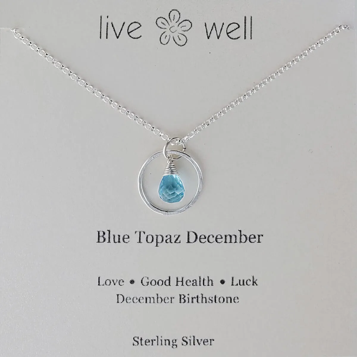 Blue Topaz December Birthstone Necklace By Live Well