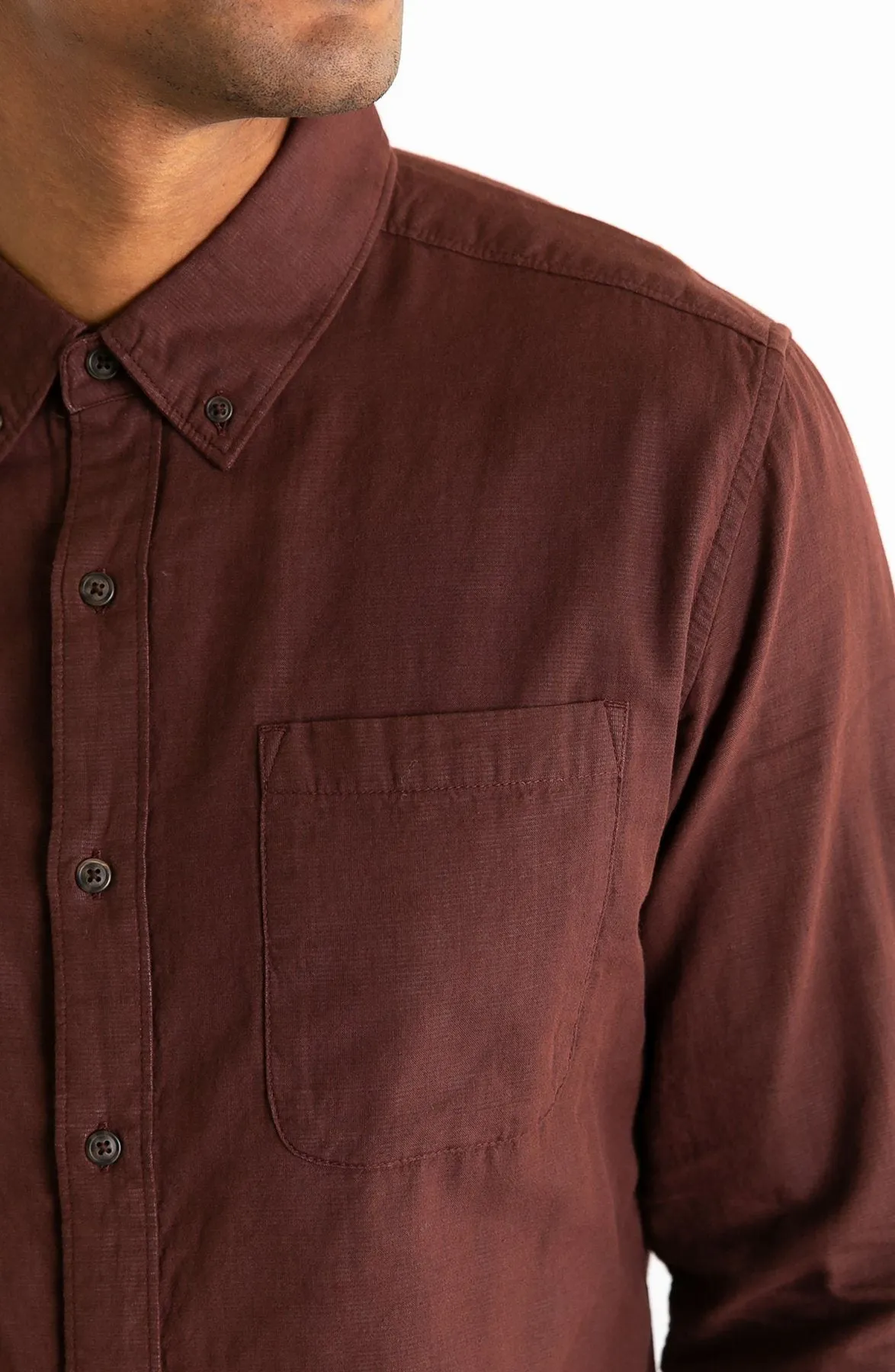 Bridge & Burn - Sutton Burgundy Doublecloth Shirt