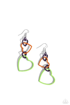 Cascading Crush Multi Heart Earrings - Paparazzi Accessories