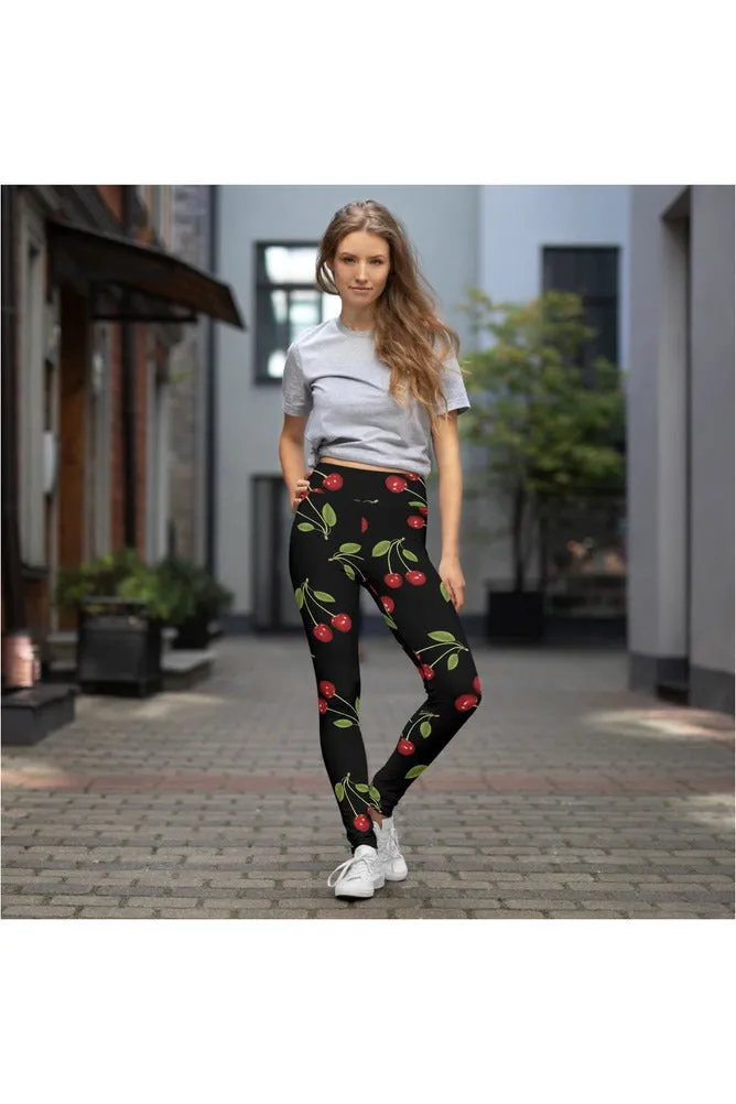 Cherry Print Yoga Leggings