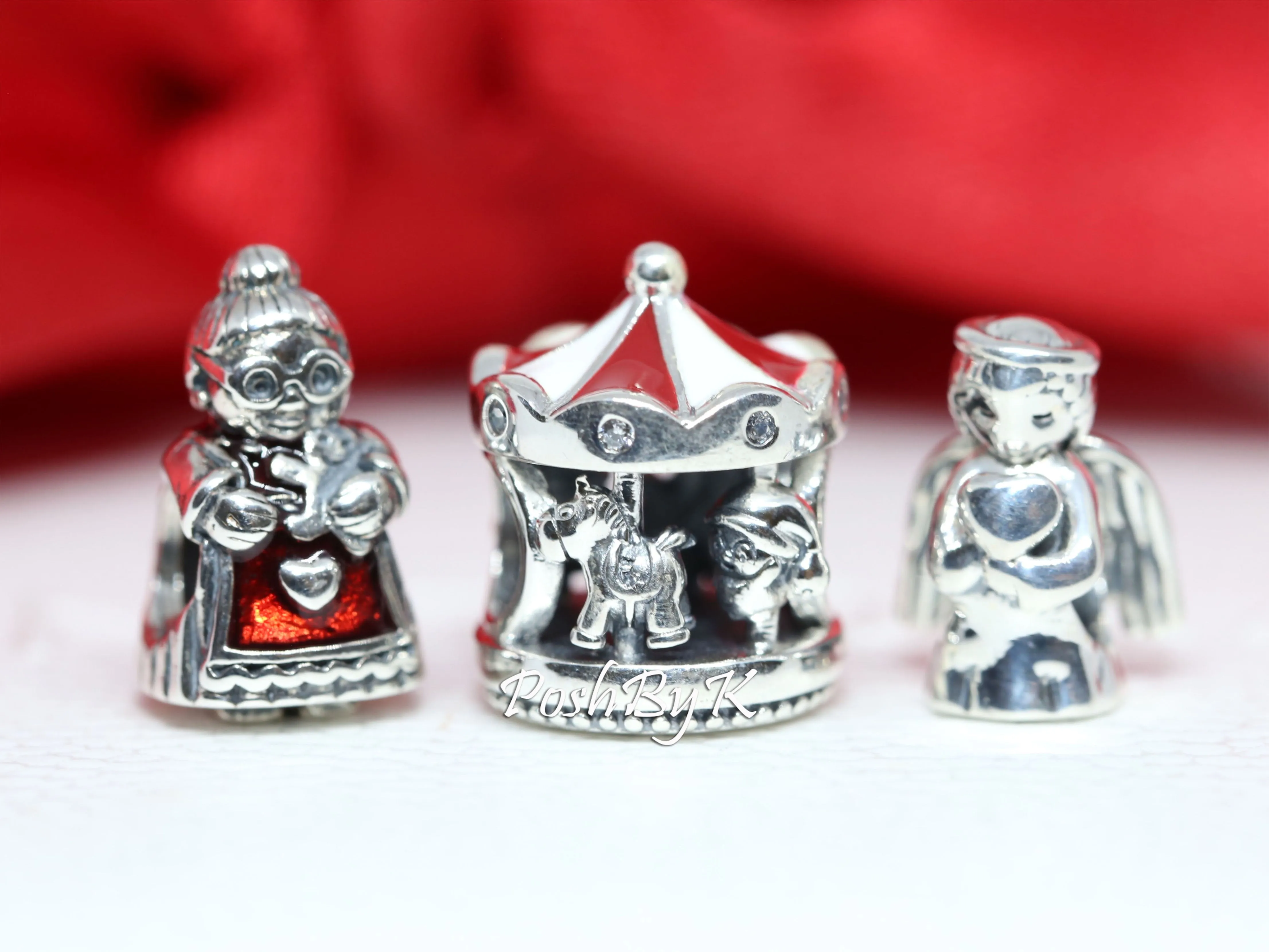 Christmas Carousel, Mrs Santa CLaus And Angel of Love Christmas Gift Set Charm.