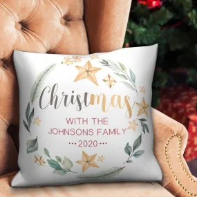 Christmas Gifts Custom White Pillow with Text for Christmas Home Decor