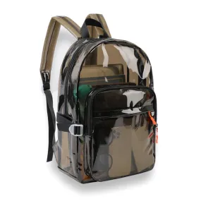 Clear Transparent PVC Multi-pockets School Travel Rucksack Sport Waterproof Comfort