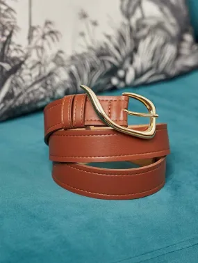 Comma Vegan Leather Belt | Camel