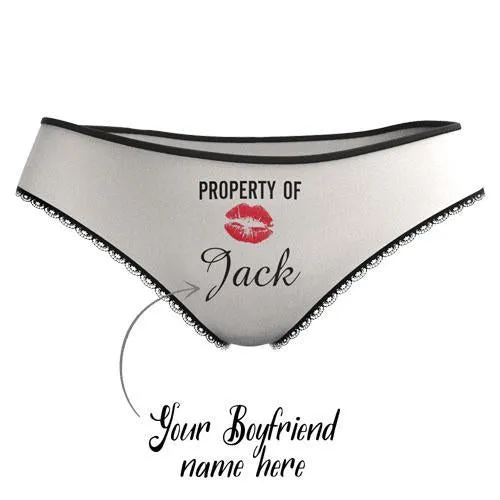 Couple Plain Women's Custom Name Property of Colorful Panties - Kiss